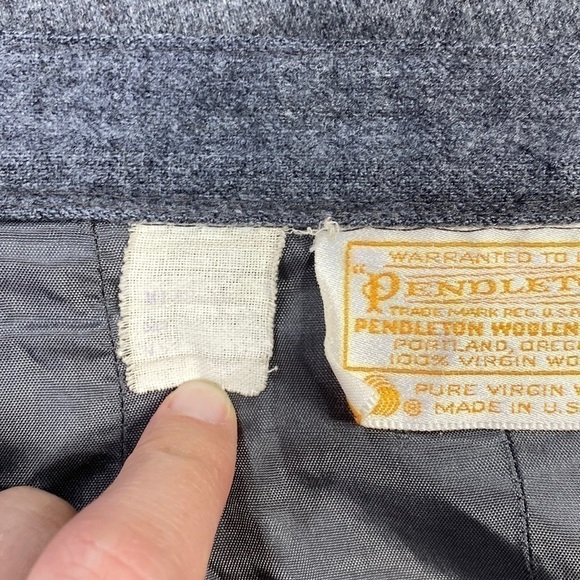 Vintage Pendleton Gray Pure Virgin Wool Pencil Skirt Waist 27" - Picture 5 of 14